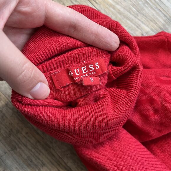 Guess Vintage Sweater Women's Small Turtleneck 90s Y2K Red Christmas Holiday - Picture 3 of 8